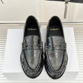 YSL 25S LOAFERS IN BLACK EMBOSSED LAMBSKIN