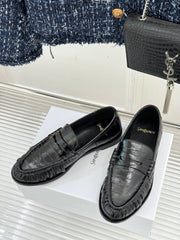 YSL 25S LOAFERS IN BLACK EMBOSSED LAMBSKIN