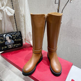 VALENTINO 25S KNEE-HIGH BOOTS IN BROWN CALFSKIN STYLE 8