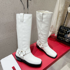 VALENTINO 25S KNEE-HIGH BOOTS IN WHITE CALFSKIN STYLE 3