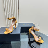 ALAIA HIGH HEEL SANDAL 10 CM IN DIJON YELLOW SUEDE