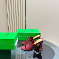 HIGH MULE 95 MM IN WINE RED CALFSKIN