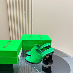 HIGH MULE 95 MM IN EMERALD GREEN CALFSKIN