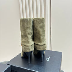 NIKI BOOTIES IN BASIL GREEN SUEDE