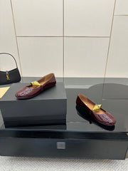 ALAIA BALLET SHOES 25S IN DARK RED PATENT LEATHER WITH GOLD HARDWARE