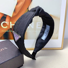 HEADBAND IN BLACK WRINKLED FABRIC 258838