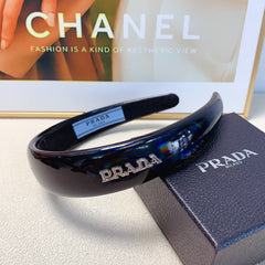 THICK HEADBAND IN BLACK GLOSSY CALFSKIN 278255