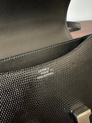 CONSTANCE 18 BLACK LIZARD SILVER HARDWARE