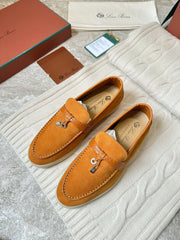 LP LOAFERS 25S IN DARK ORANGE SUEDE MIX LAMBSKIN