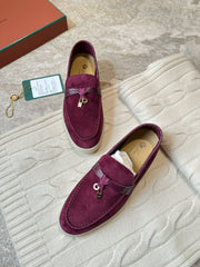 LP LOAFERS 25S IN BURGUNDY SUEDE MIX LAMBSKIN