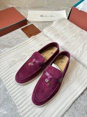 LP LOAFERS 25S IN BURGUNDY SUEDE MIX LAMBSKIN