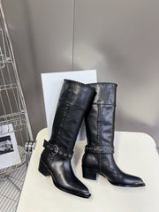 CELINE 25S BULKY LACED UP BOOTS 45MM IN BLACK CALFSKIN