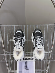 DIOR CHRONO SNEAKER 25S IN BLACK LAMBSKIN AND MESH FABRIC