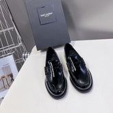 YSL 25S SAINT LAURENT LOAFERS IN BLACK PATENT CALFSKIN