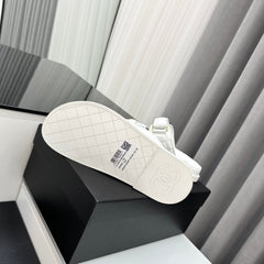 dad sandals white patent lambskin mules