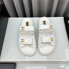 dad sandals white patent lambskin mules