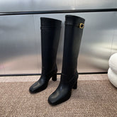 DIOR 25S D-EMPREINTE COUTURE BOOTS 90MM IN BLACK CALFSKIN