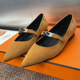 KIARA FLAT PUMP IN BRONZE BROWN SUEDE