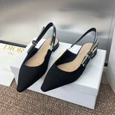 J'ADIOR SLINGBACK 25S IN BLACK QUAKE OBLIQUE EMBROIDERED FABRIC