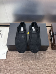 ALAIA MESH MARY JANE BALLET FLATS 25S IN BLACK FABRIC