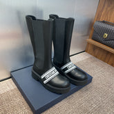 DIOR 25S D-QUEST TALL CHELSEA BOOTS 45MM IN BLACK CALFSKIN