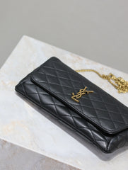 YSL 25S SAINT LAURENT GABY 19 IN BLACK QUILTED CALFSKIN GOLD HARDWRE