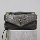 YSL 25S CALYPSO BAG 38 IN ARMY GREEN GRAINED LAMBSKIN GOLD HARDWRE