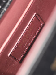 CASSANDRA TOP HANDLE BAG 24 IN BLACK CROCODILE-EMBOSSED GLOSSY CALFSKIN