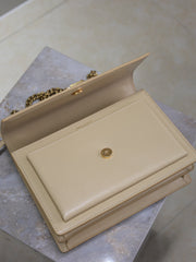 YSL 25S SUNSET BAG 22 IN NUDE CALFSKIN GOLD HARDWARE