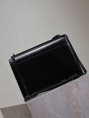 YSL 25S SUNSET BAG 22 IN BLACK CALFSKIN BLACK HARDWRE