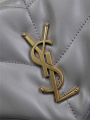 YSL 25S LOULOU PUFFER MEDIUM 29 IN SMOKY LAVENDER CALFSKIN