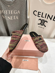 KNITTED MULES IN COLORFUL WOOL