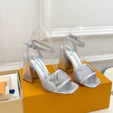 LV WOMEN HIGH SANDAL IN SILVER CALFSKIN