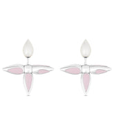 LOUISETTE EARRINGS PINK MOP SILVER EARRINGS