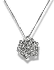 ROSE PEDANT SILVER DIAMOND NECKALCE