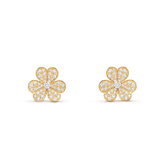 FRIVOLE GOLD FLOWER DIAMOND EARRINGS