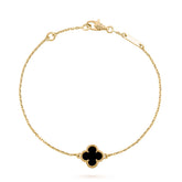 CLOVER GOLD ONYX BRACELET