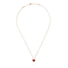 SWEET CLOVER CARNELIAN HEART NECKLACE