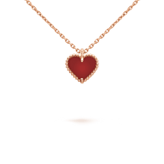 SWEET CLOVER CARNELIAN HEART NECKLACE