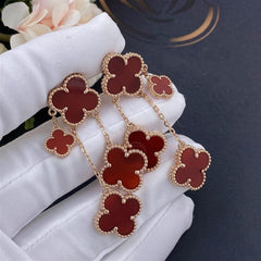 CLOVER CARNELIAN 4 MOTIFS PINK GOLD