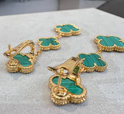 CLOVER MALACHITE 3 MOTIFS GOLD