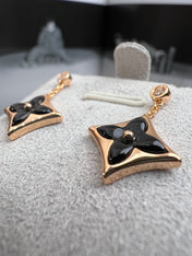 BLOSSOM STAR PINK GOLD ONYX EARRINGS