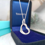 DOUBLE HEART SILVER NECKLACE