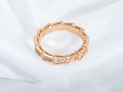 SERPENTI RING PINK GOLD DIAMOND PAVED 3MM