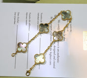 CLOVER BLACK MOP PINK GOLD BRACELET 5 MOTIFS