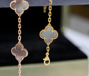 CLOVER BLACK MOP PINK GOLD BRACELET 5 MOTIFS