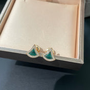 NEW DREAM MALACHITE PINK GOLD EARRINGS