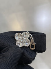 CLOVER 5 MOTIFS SILVER DIAMOND BRACELET