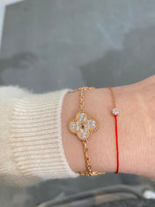 CLOVER 5 MOTIFS PINK GOLD DIAMOND BRACELET