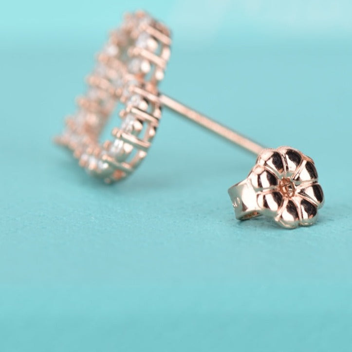 OPEN HEART STUD DIAMOND EARRINGS